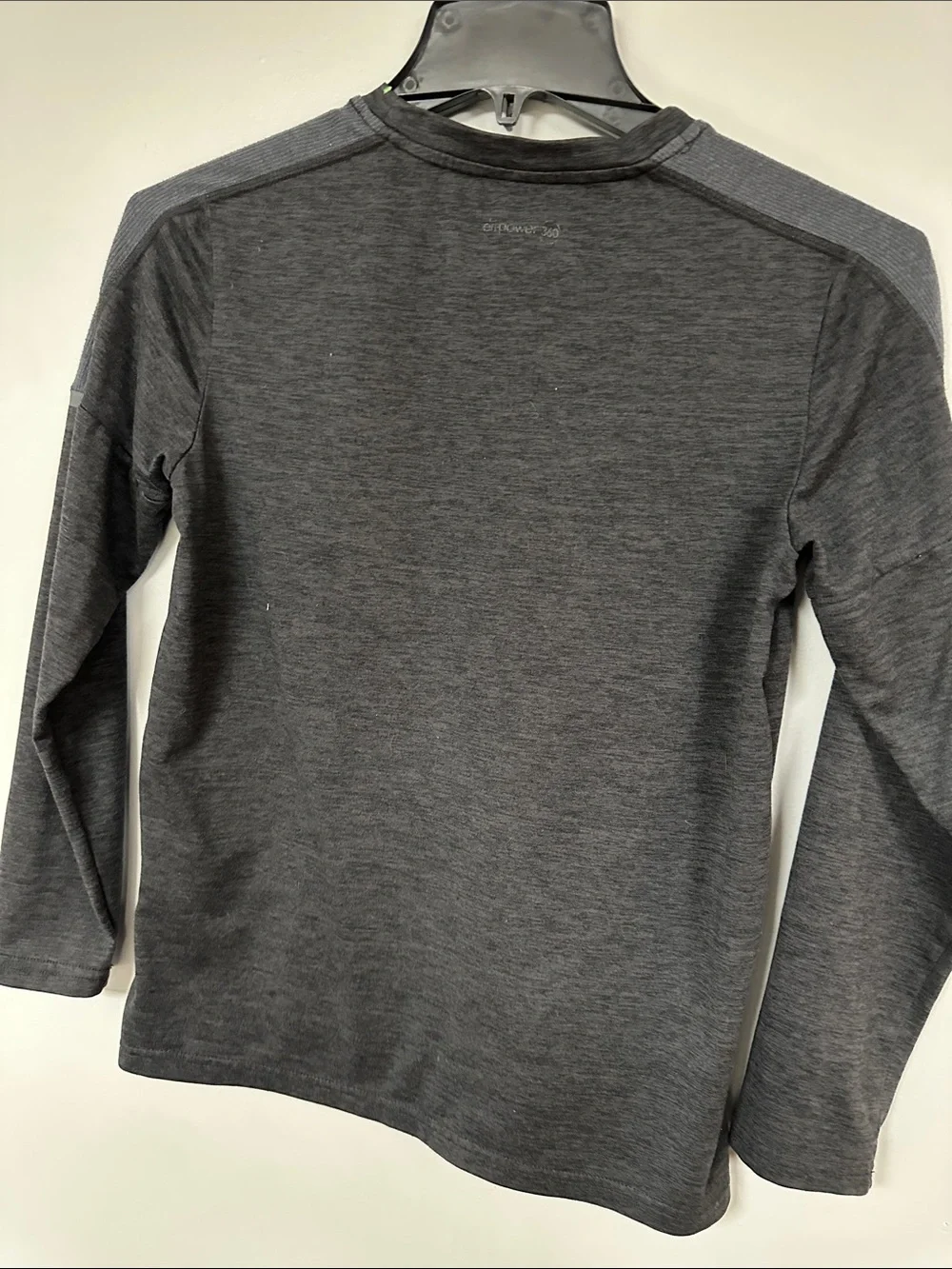 Russel Dripower Performance Charcoal Gray  Long Sleeve Tee, Size 10-12